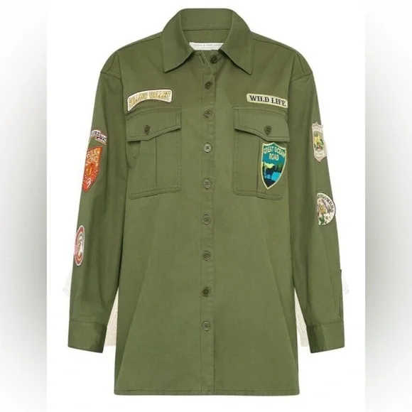 Spell Great Ocean Medium Olive Utility Jacket with Patches - Picture 4 of 6